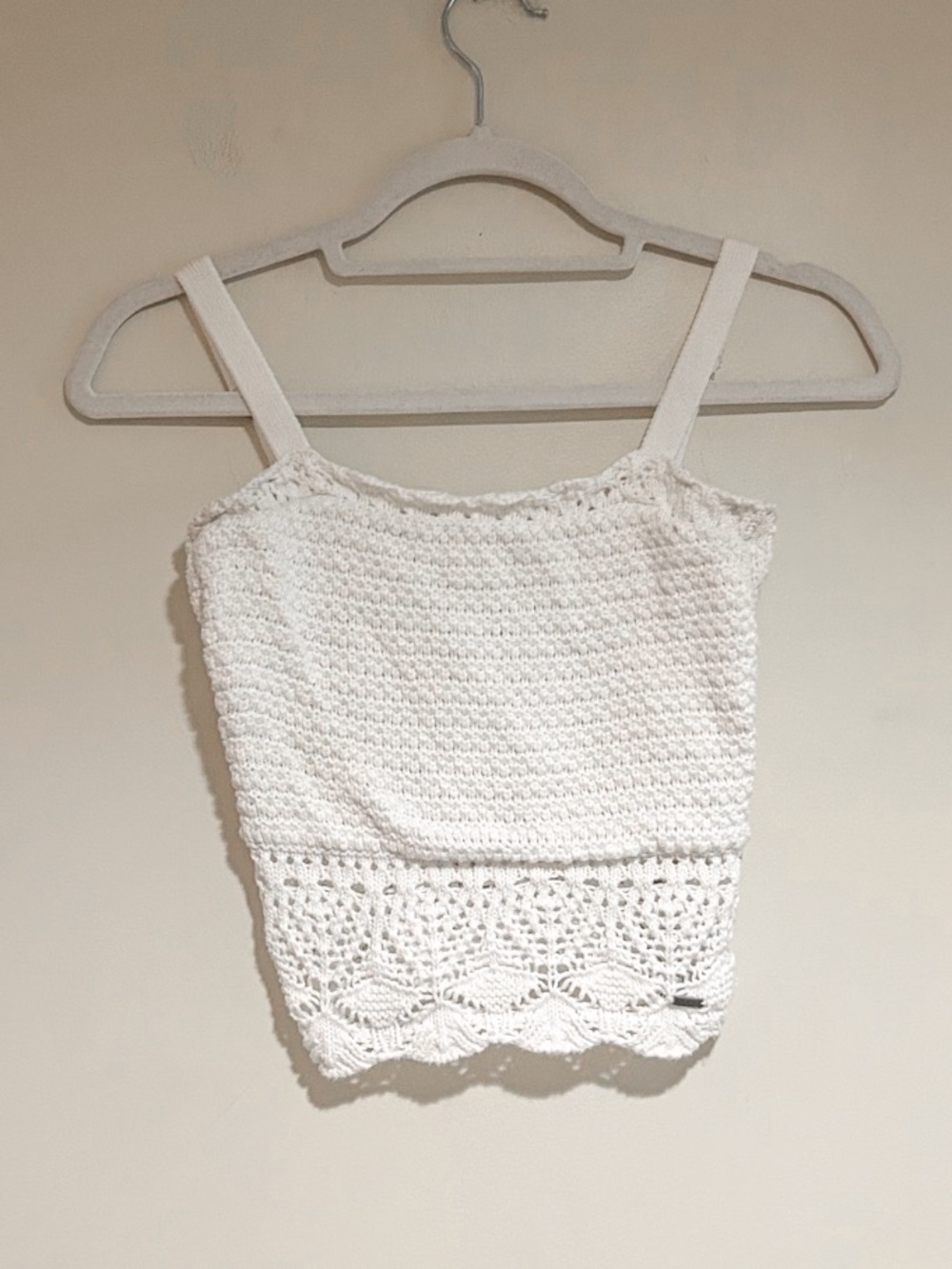 Hollister Off White Crochet Tank Top Sz XS